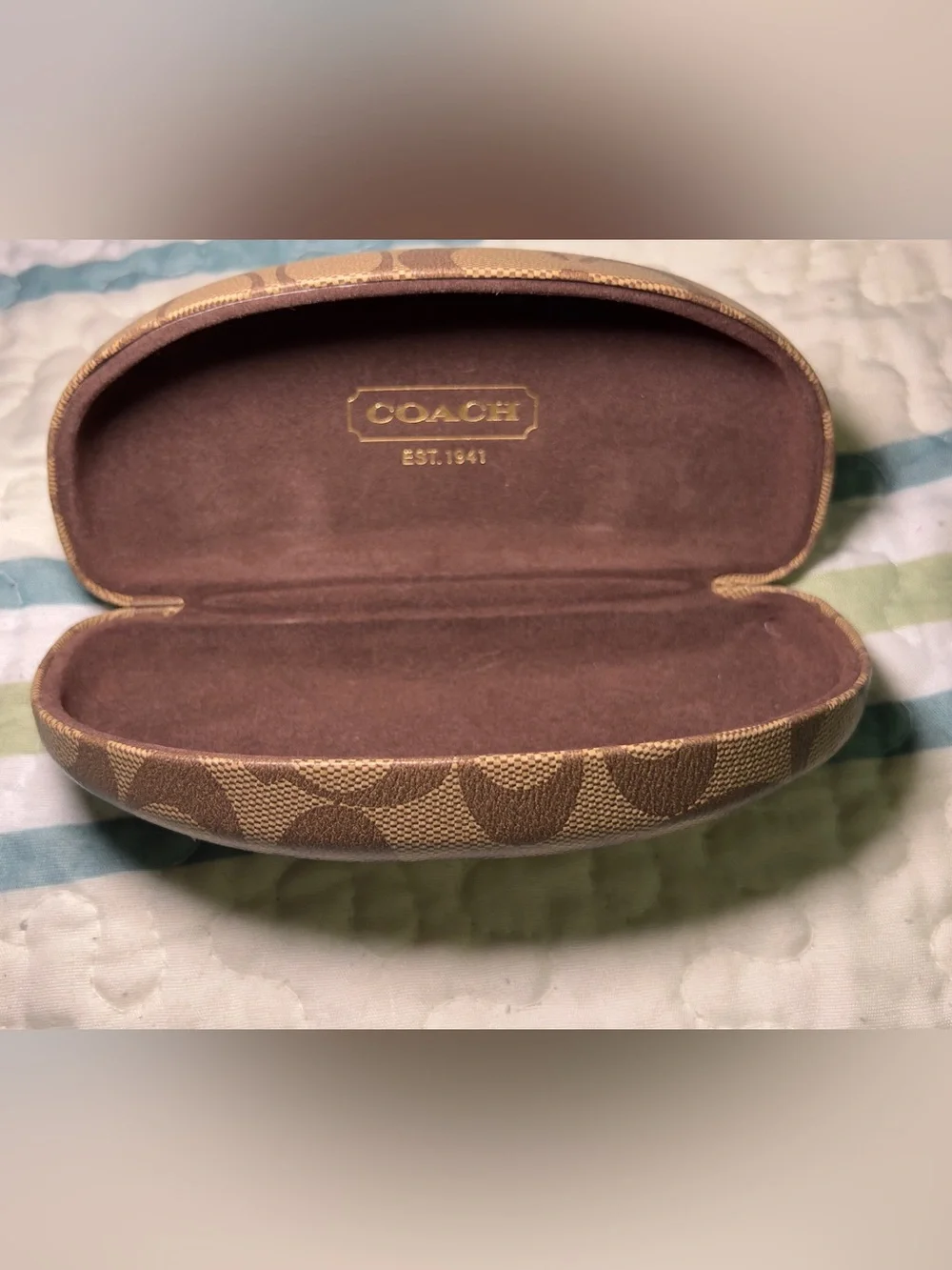 Coach Brown Logo Hard Sunglasses Case